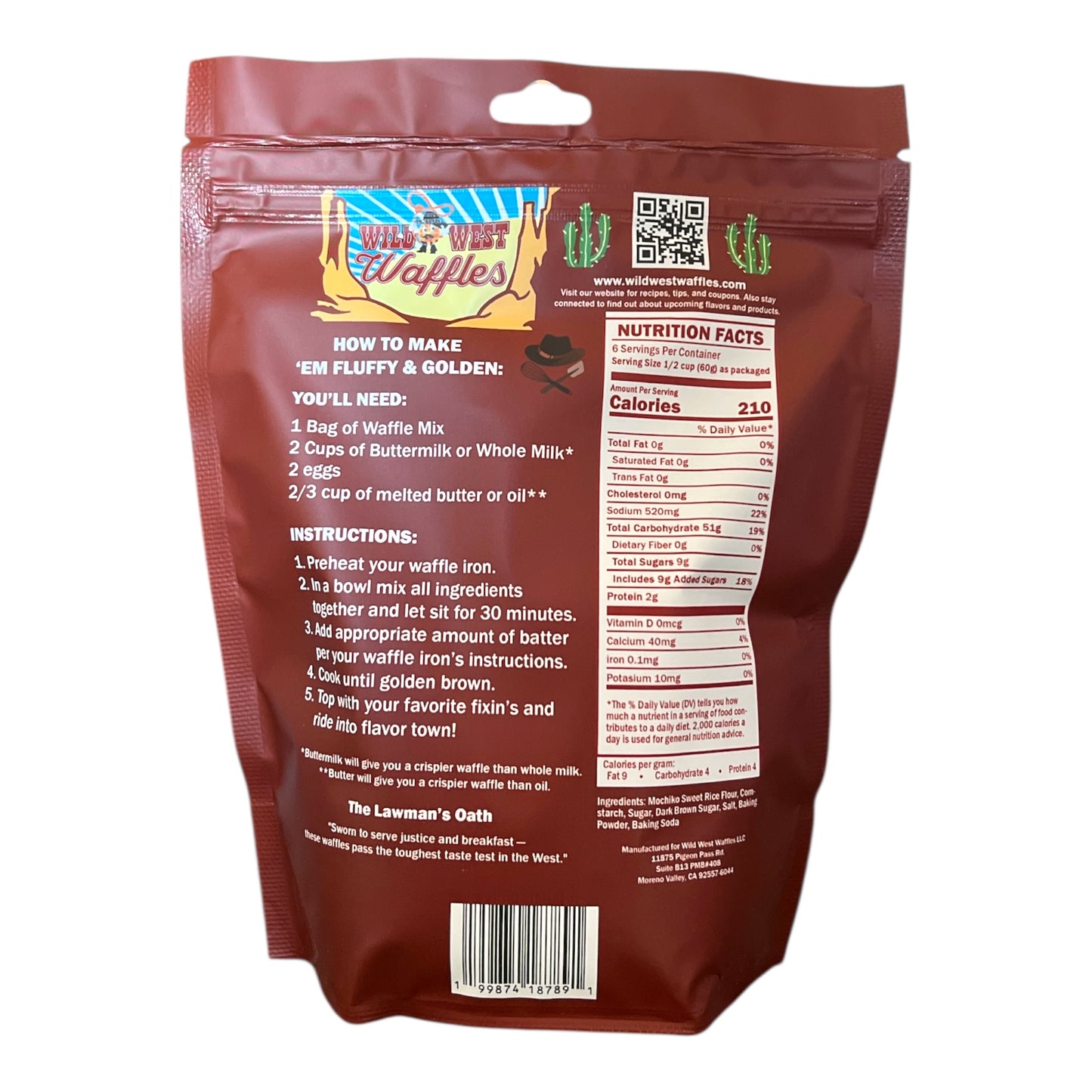 Wild West Waffle Original Waffle Mix - 12.9oz