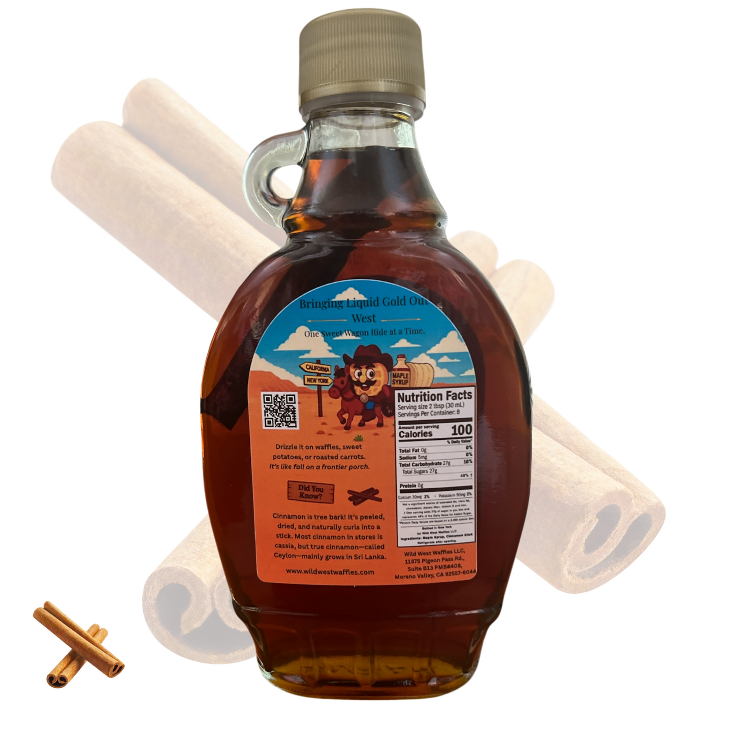 Wild West Waffles Cinnamon Infused Maple Syrup